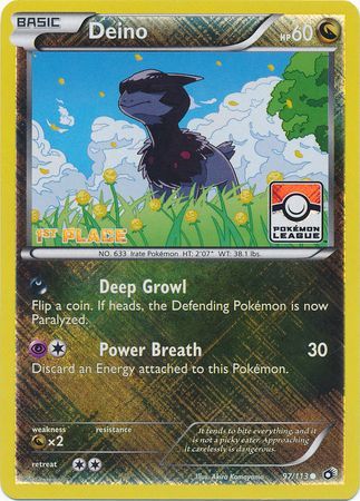 Deino (97/113) (League Promo 1st Place) [Black & White: Legendary Treasures] | Good Games North