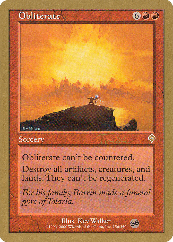 Obliterate (Jan Tomcani) (SB) [World Championship Decks 2001] | Good Games North
