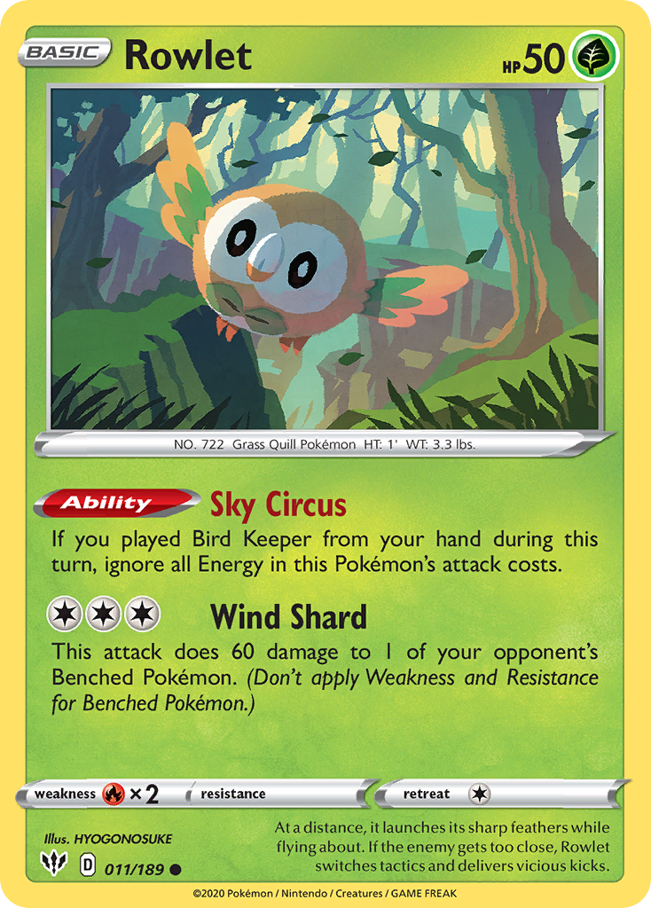 Rowlet (011/189) [Sword & Shield: Darkness Ablaze] | Good Games North