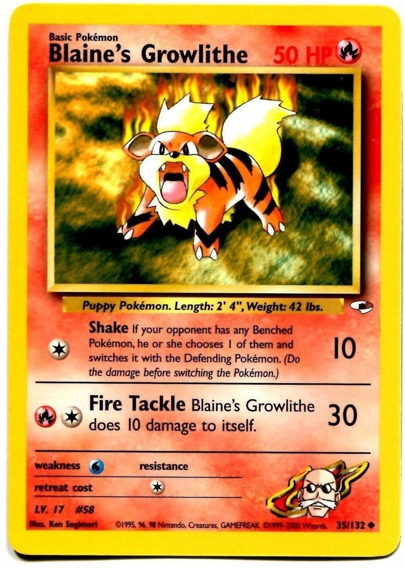 Blaine's Growlithe (35/132) [Gym Heroes Unlimited] | Good Games North