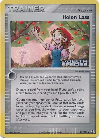 Holon Lass (92/113) (Stamped) [EX: Delta Species] | Good Games North