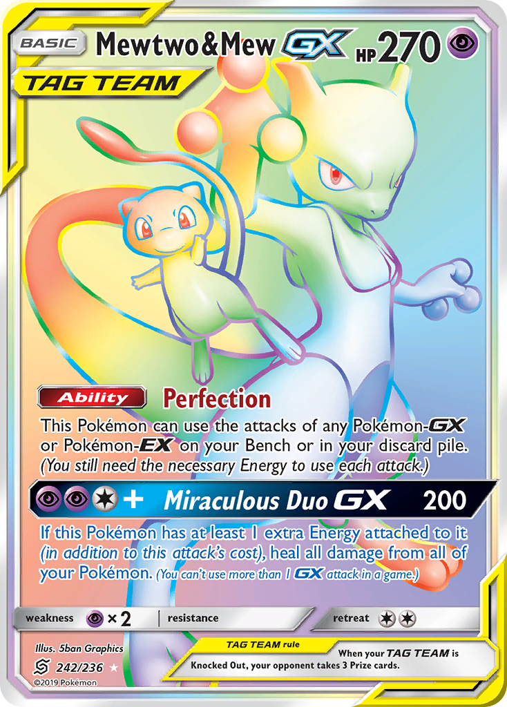 Mewtwo & Mew GX (242/236) [Sun & Moon: Unified Minds] | Good Games North
