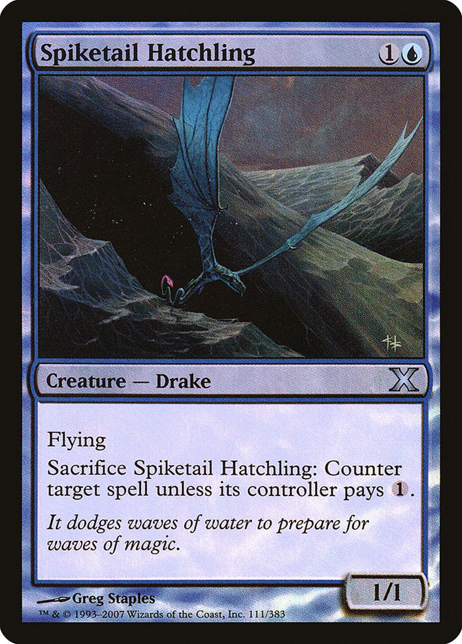 Spiketail Hatchling (Premium Foil) [Tenth Edition] | Good Games North