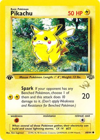 Pikachu (60/64) (W Stamped Promo) [Jungle 1st Edition] | Good Games North