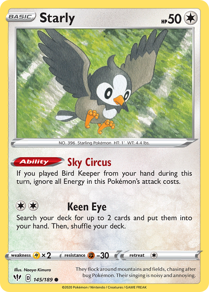 Starly (145/189) [Sword & Shield: Darkness Ablaze] | Good Games North