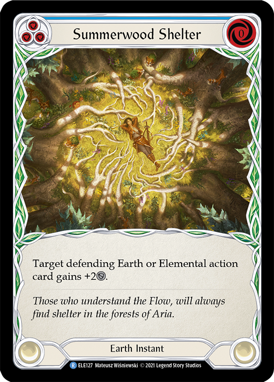 Summerwood Shelter (Blue) [ELE127] (Tales of Aria)  1st Edition Rainbow Foil | Good Games North