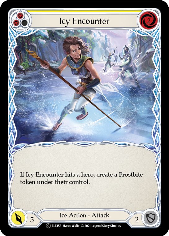 Icy Encounter (Yellow) [U-ELE158] Unlimited Rainbow Foil | Good Games North