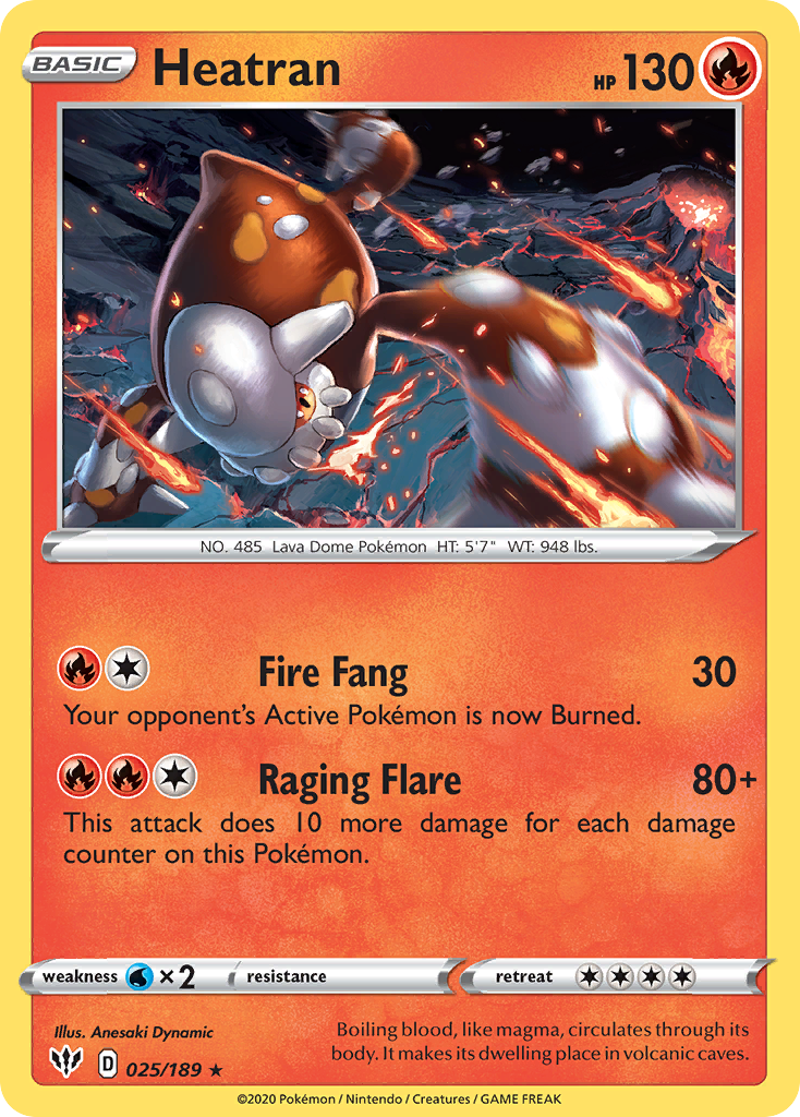 Heatran (025/189) [Sword & Shield: Darkness Ablaze] | Good Games North