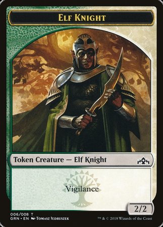 Elf Knight Token [Guilds of Ravnica Tokens] | Good Games North