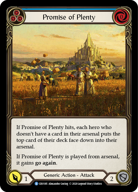 Promise of Plenty (Blue) [CRU185] 1st Edition Rainbow Foil | Good Games North