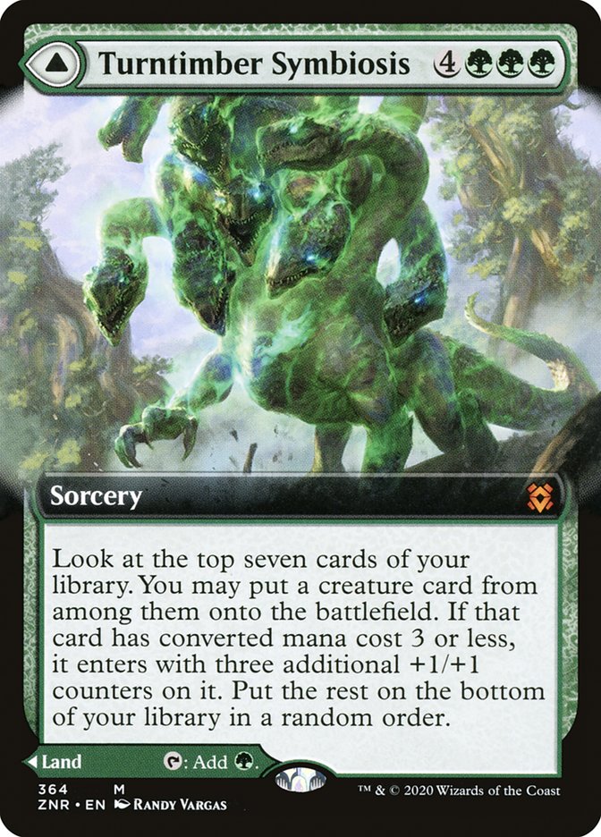 Turntimber Symbiosis // Turntimber, Serpentine Wood (Extended Art) [Zendikar Rising] | Good Games North