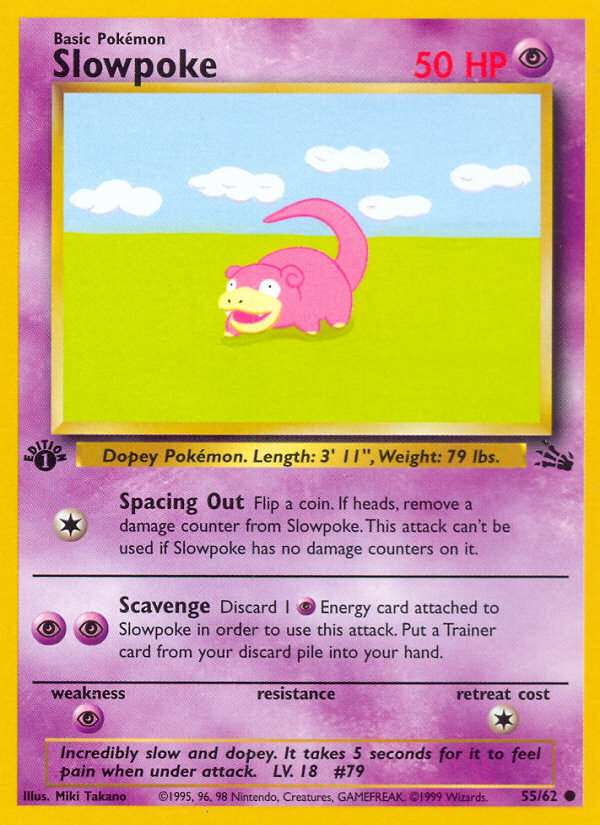 Slowpoke (55/62) [Fossil 1st Edition] | Good Games North