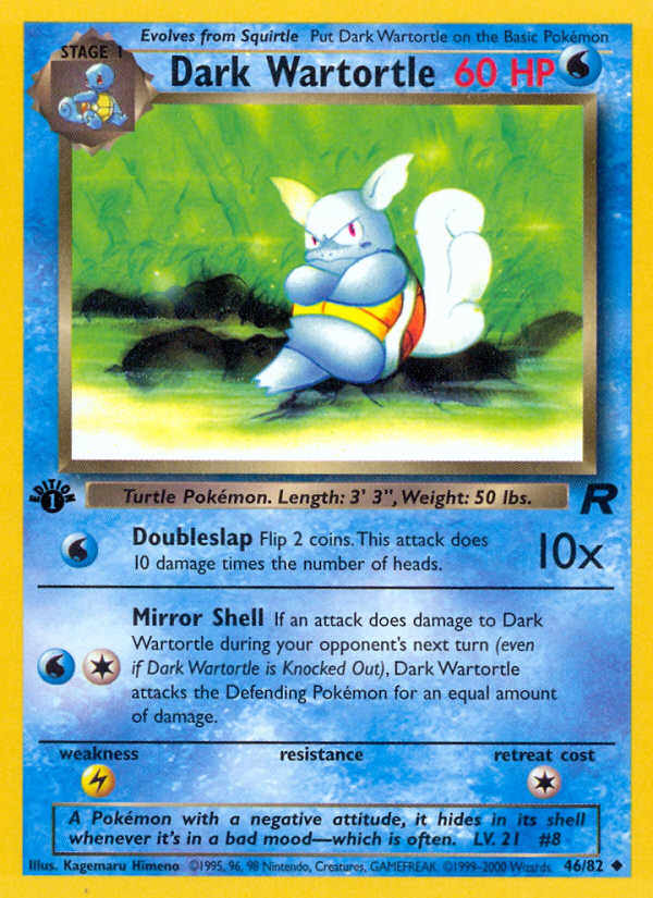 Dark Wartortle (46/82) [Team Rocket 1st Edition] | Good Games North