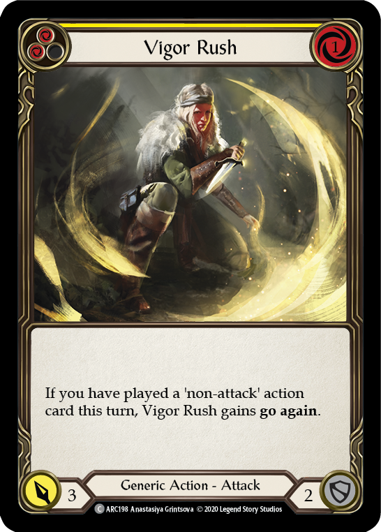 Vigor Rush (Yellow) [U-ARC198] Unlimited Rainbow Foil | Good Games North