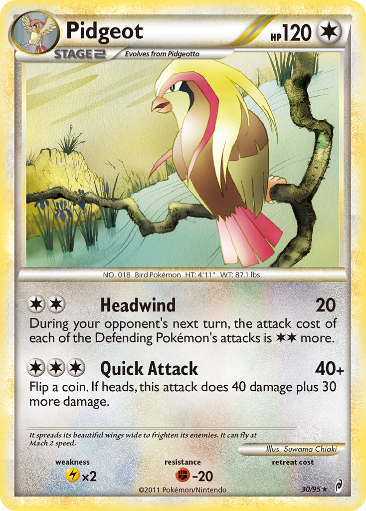 Pidgeot (30/95) [HeartGold & SoulSilver: Call of Legends] | Good Games North