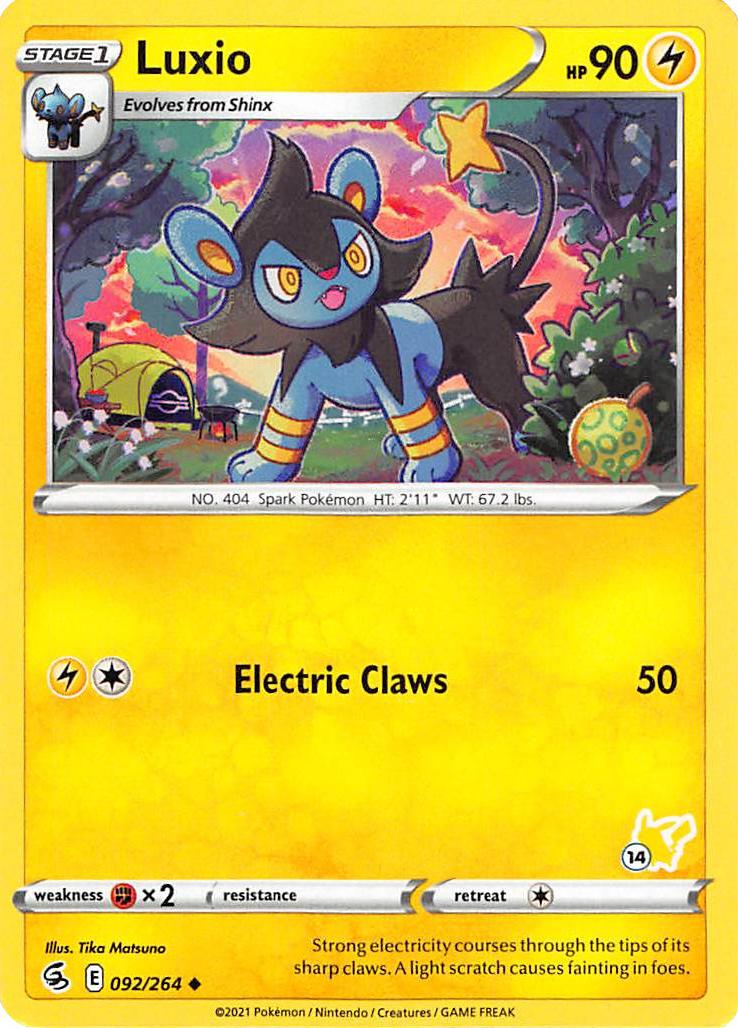 Luxio (092/264) (Pikachu Stamp #14) [Battle Academy 2022] | Good Games North