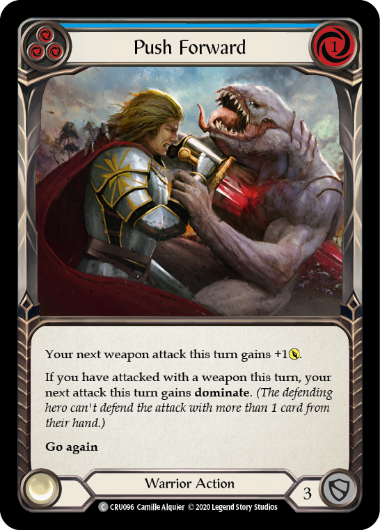 Push Forward (Blue) [CRU096] 1st Edition Normal | Good Games North