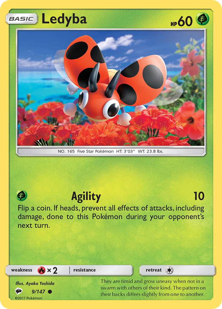 Ledyba (9/147) [Sun & Moon: Burning Shadows] | Good Games North