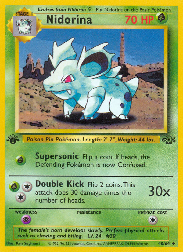 Nidorina (40/64) [Jungle 1st Edition] | Good Games North