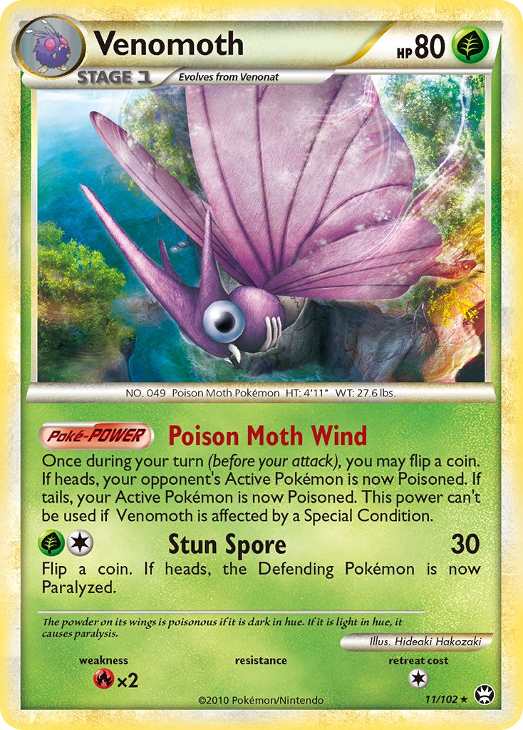 Venomoth (11/102) (Theme Deck Exclusive) [HeartGold & SoulSilver: Triumphant] | Good Games North