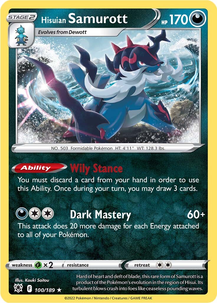 Hisuian Samurott (100/189) (Theme Deck Exclusive) [Sword & Shield: Astral Radiance] | Good Games North