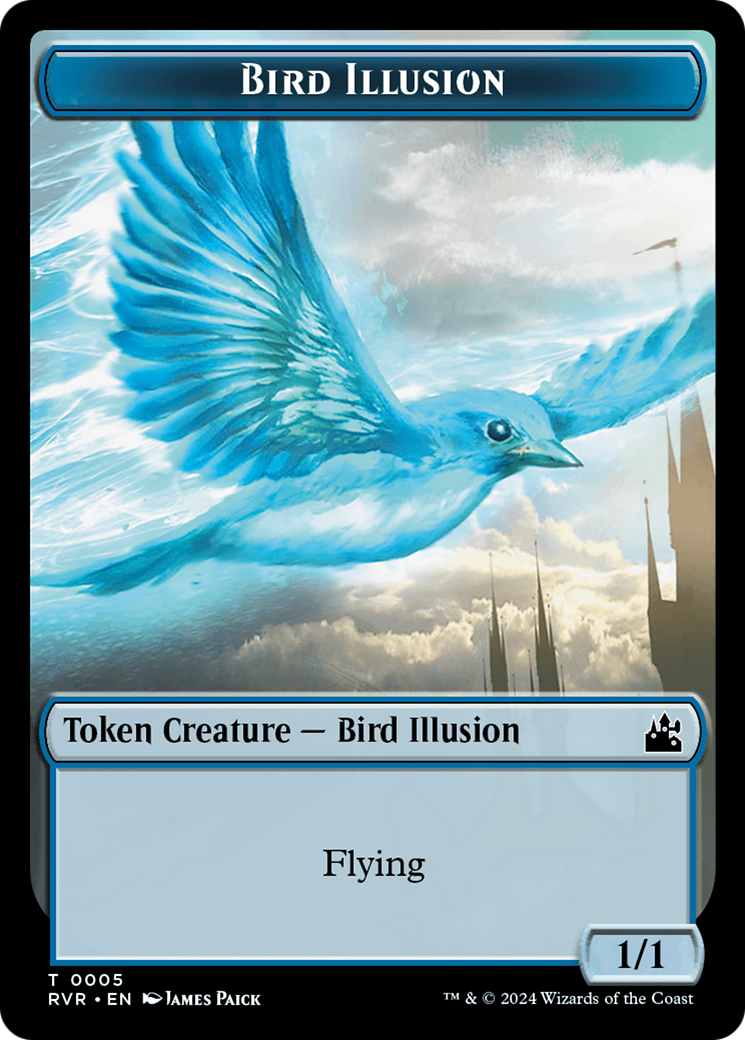 Saproling // Bird Illusion Double-Sided Token [Ravnica Remastered Tokens] | Good Games North