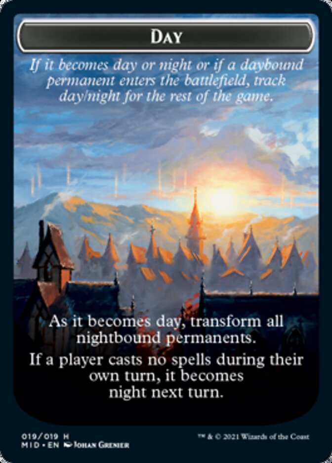 Day // Night Double-sided Token [Innistrad: Midnight Hunt Tokens] | Good Games North