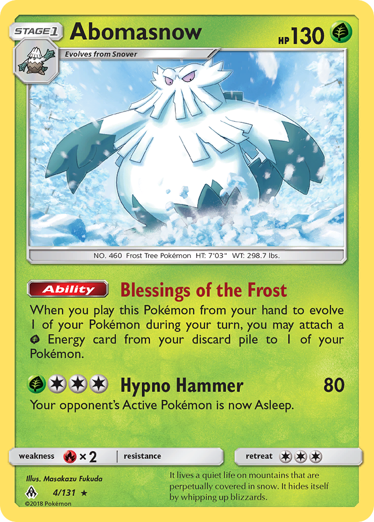 Abomasnow (4/131) [Sun & Moon: Forbidden Light] | Good Games North