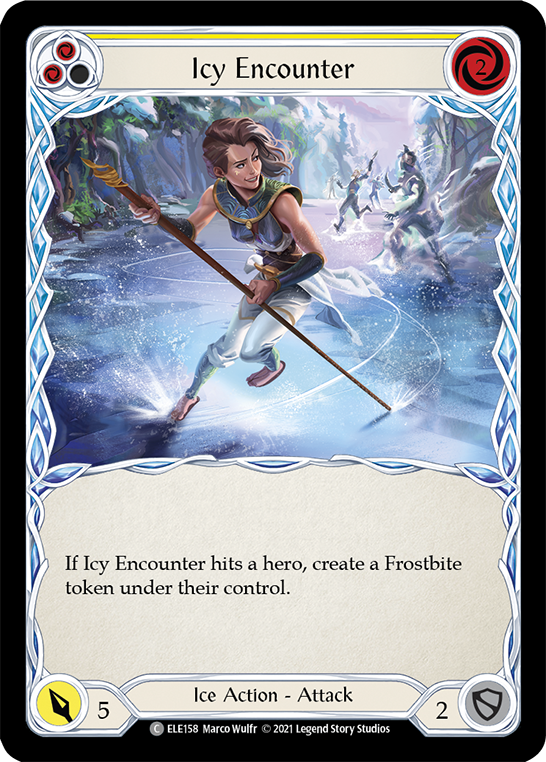 Icy Encounter (Yellow) [ELE158] (Tales of Aria)  1st Edition Rainbow Foil | Good Games North