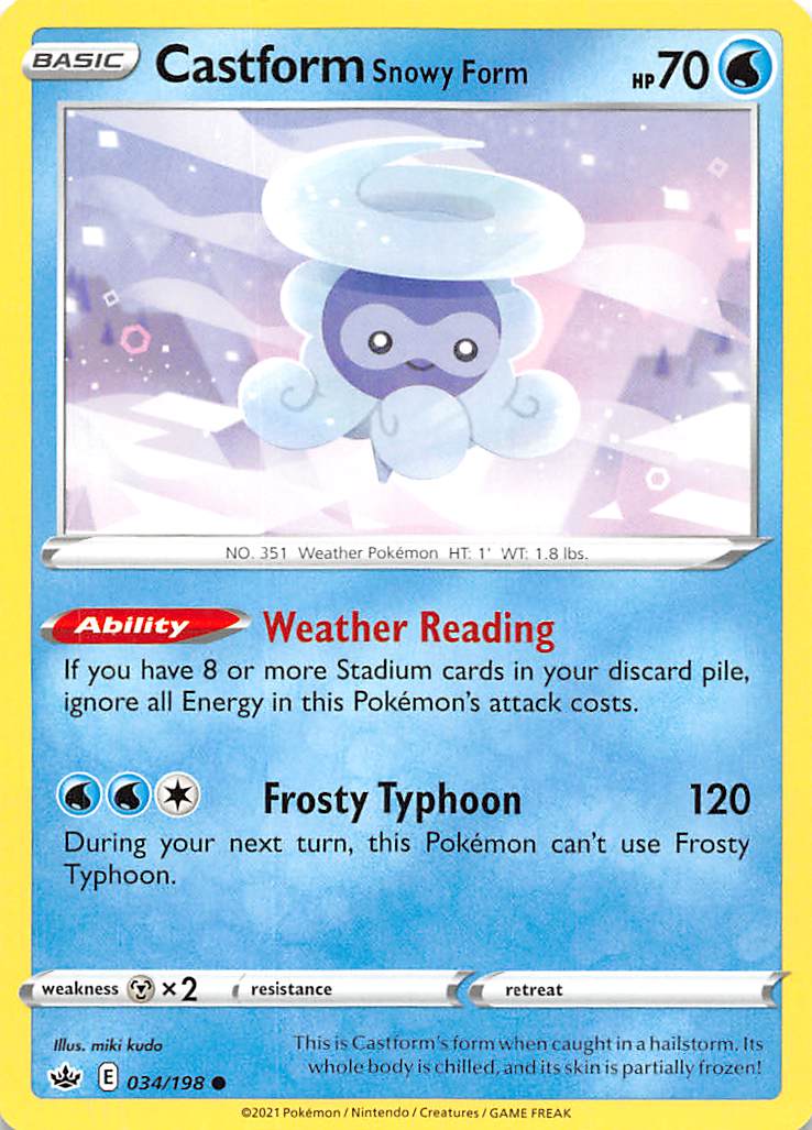 Castform Snowy Form (034/198) [Sword & Shield: Chilling Reign] | Good Games North