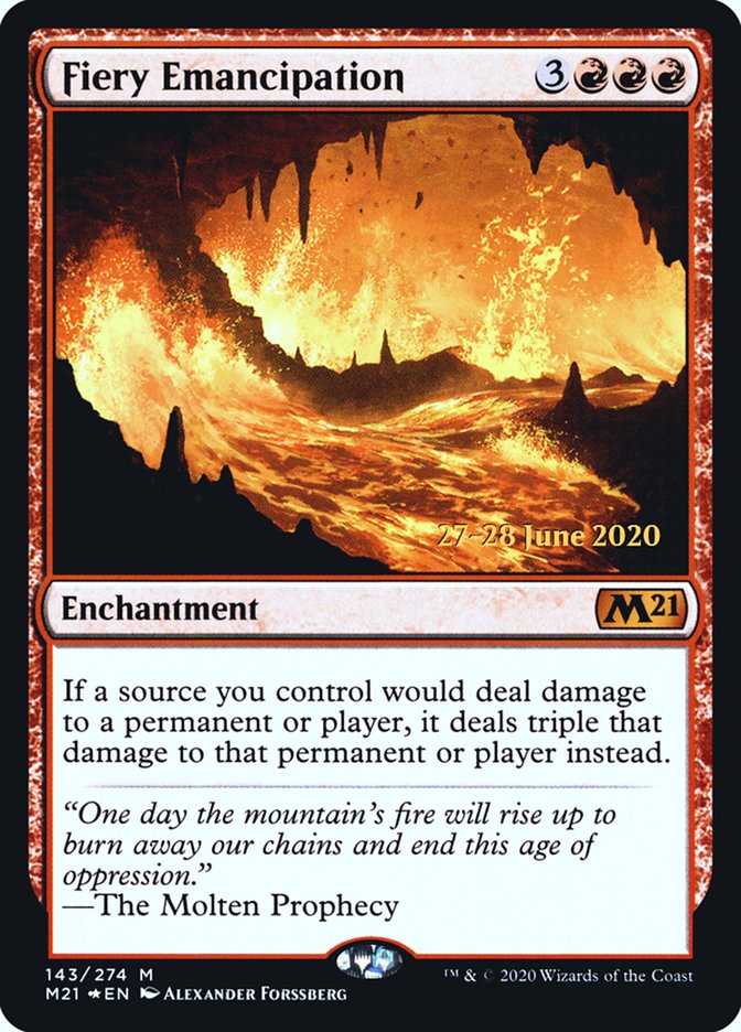 Fiery Emancipation  [Core Set 2021 Prerelease Promos] | Good Games North