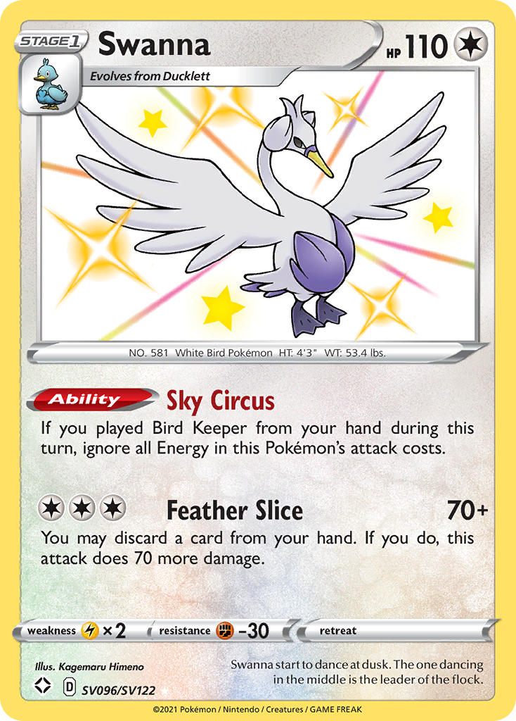 Swanna (SV096/SV122) [Sword & Shield: Shining Fates] | Good Games North