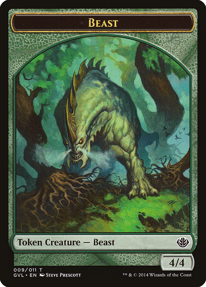Beast Token (009/011) (Garruk vs. Liliana) [Duel Decks Anthology Tokens] | Good Games North