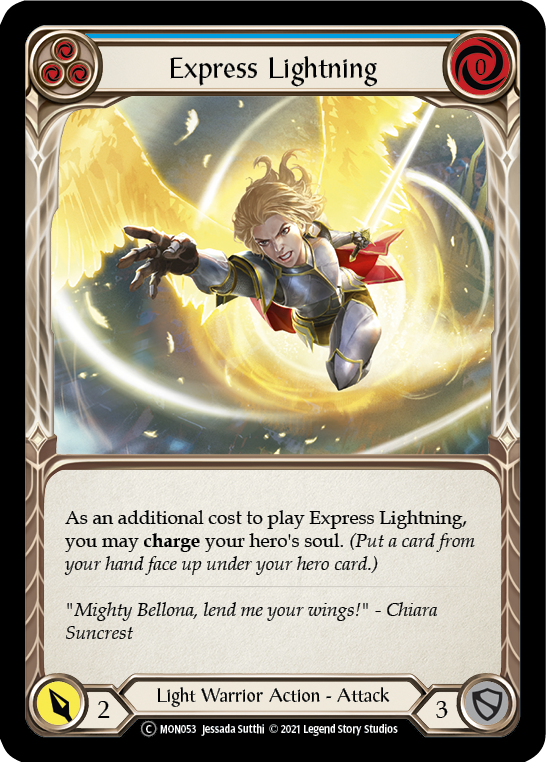 Express Lightning (Blue) [U-MON053-RF] Unlimited Rainbow Foil | Good Games North