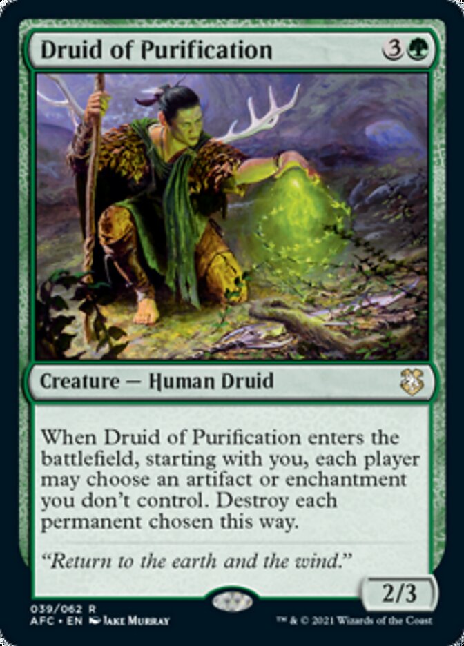 Druid of Purification [Dungeons & Dragons: Adventures in the Forgotten Realms Commander] | Good Games North