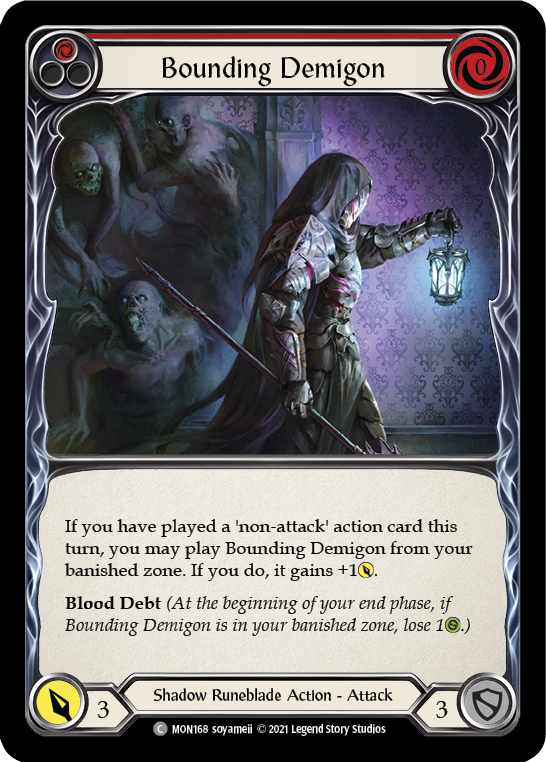 Bounding Demigon (Red) [MON168-RF] 1st Edition Rainbow Foil | Good Games North
