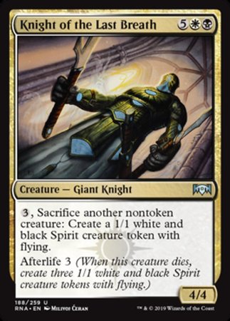 Knight of the Last Breath [Ravnica Allegiance] | Good Games North