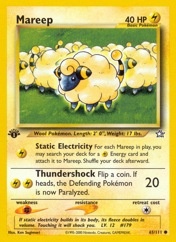 Mareep (65/111) [Neo Genesis 1st Edition] | Good Games North