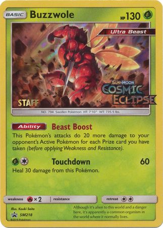 Buzzwole (SM218) (Staff Prerelease Promo) [Sun & Moon: Black Star Promos] | Good Games North