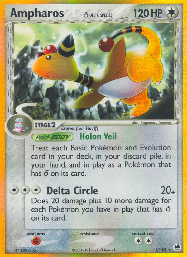 Ampharos (1/101) (Delta Species) [EX: Dragon Frontiers] | Good Games North
