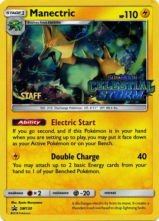 Manectric (SM130) (Staff Prerelease Promo) [Sun & Moon: Black Star Promos] | Good Games North