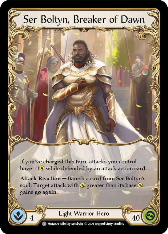Ser Boltyn, Breaker of Dawn // Boltyn [MON029 // MON030] 1st Edition Normal | Good Games North