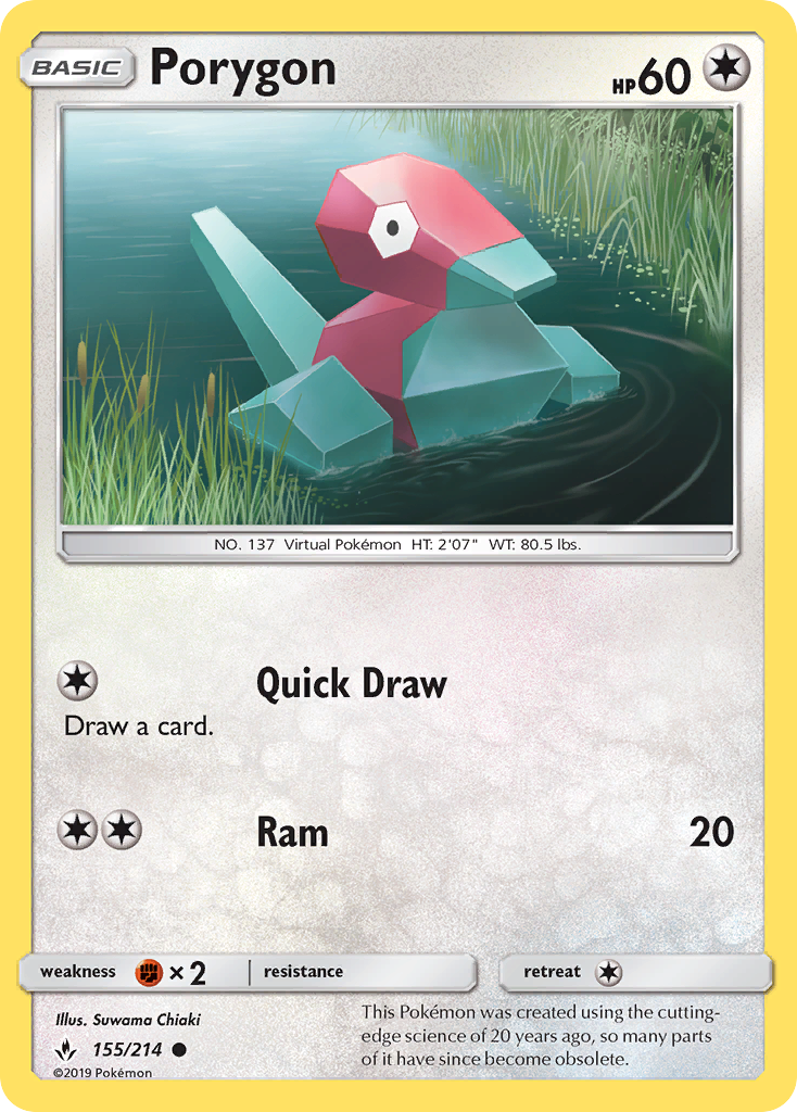 Porygon (155/214) [Sun & Moon: Unbroken Bonds] | Good Games North