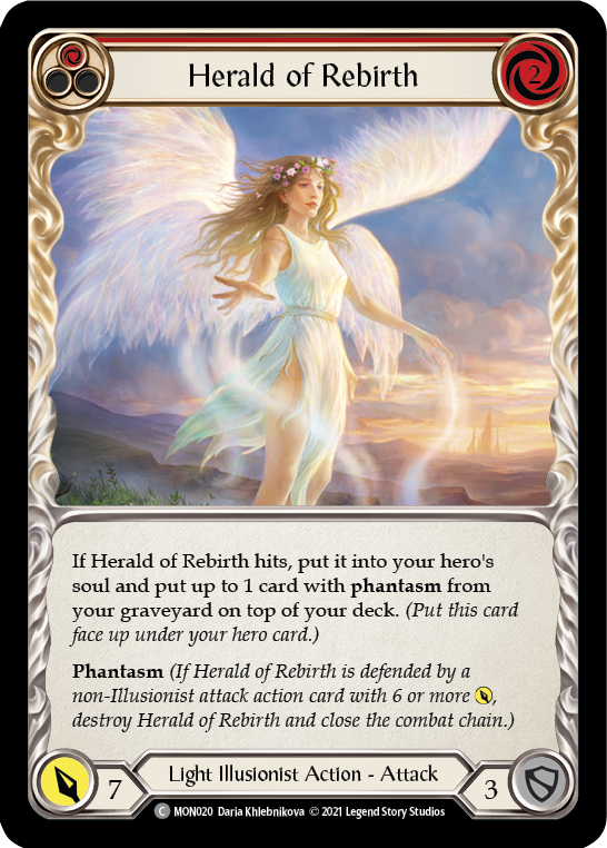 Herald of Rebirth (Red) [MON020-RF] 1st Edition Rainbow Foil | Good Games North