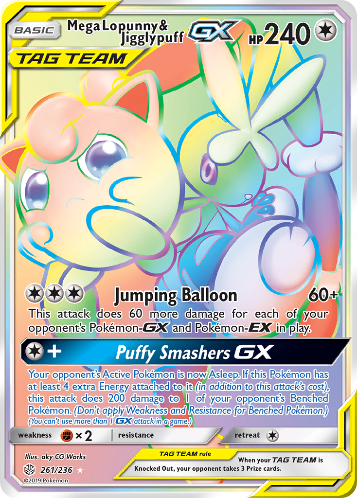 Mega Lopunny & Jigglypuff GX (261/236) [Sun & Moon: Cosmic Eclipse] | Good Games North