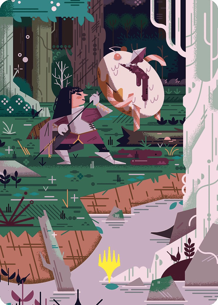 Stab Wound Art Card (Gold-Stamped Planeswalker Symbol) [Wilds of Eldraine Art Series] | Good Games North