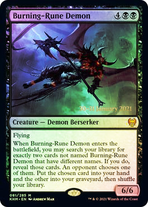 Burning-Rune Demon  [Kaldheim Prerelease Promos] | Good Games North