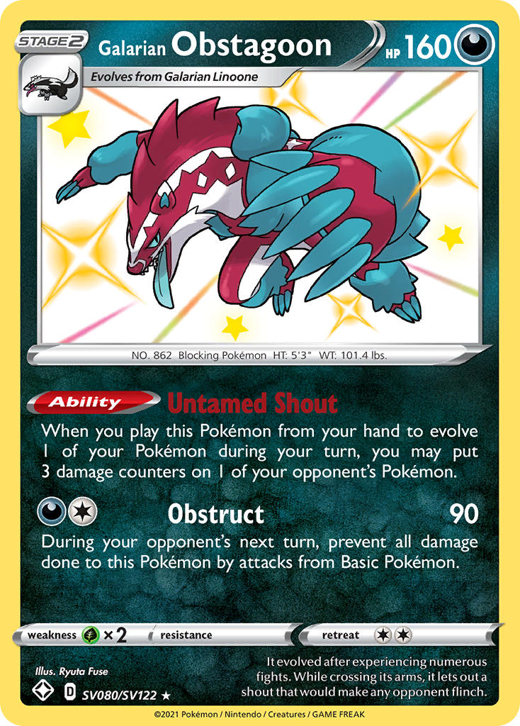 Galarian Obstagoon (SV080/SV122) [Sword & Shield: Shining Fates] | Good Games North