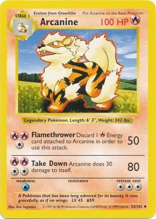 Arcanine (23/102) [Base Set Shadowless Unlimited] | Good Games North