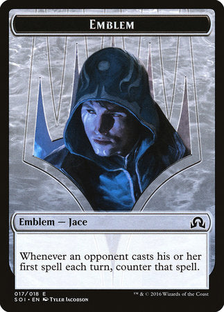 Emblem - Jace, Unraveler of Secrets [Shadows over Innistrad Tokens] | Good Games North